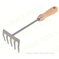 High quality wooden handle five-tooth loosening soil rake grass rake gardening tools